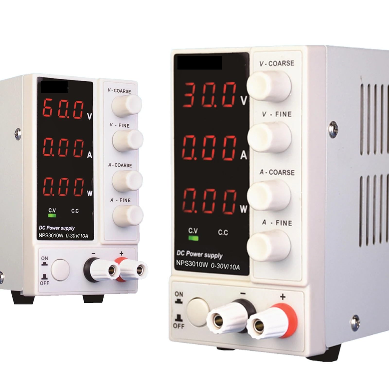 Fuente de alimentación de CC, Fuente de alimentación CC ajustable, fuente laboratorio con 7 protecciones y voltaje dual(NPS605W)