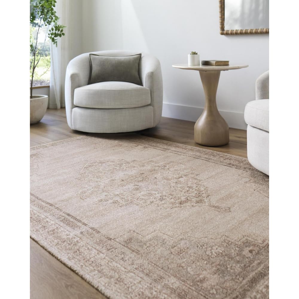 Livabliss x Galey Alix Luciana III Traditional Medallion Area Rug, 8'10" x 12' (9' x 12'), Beige
