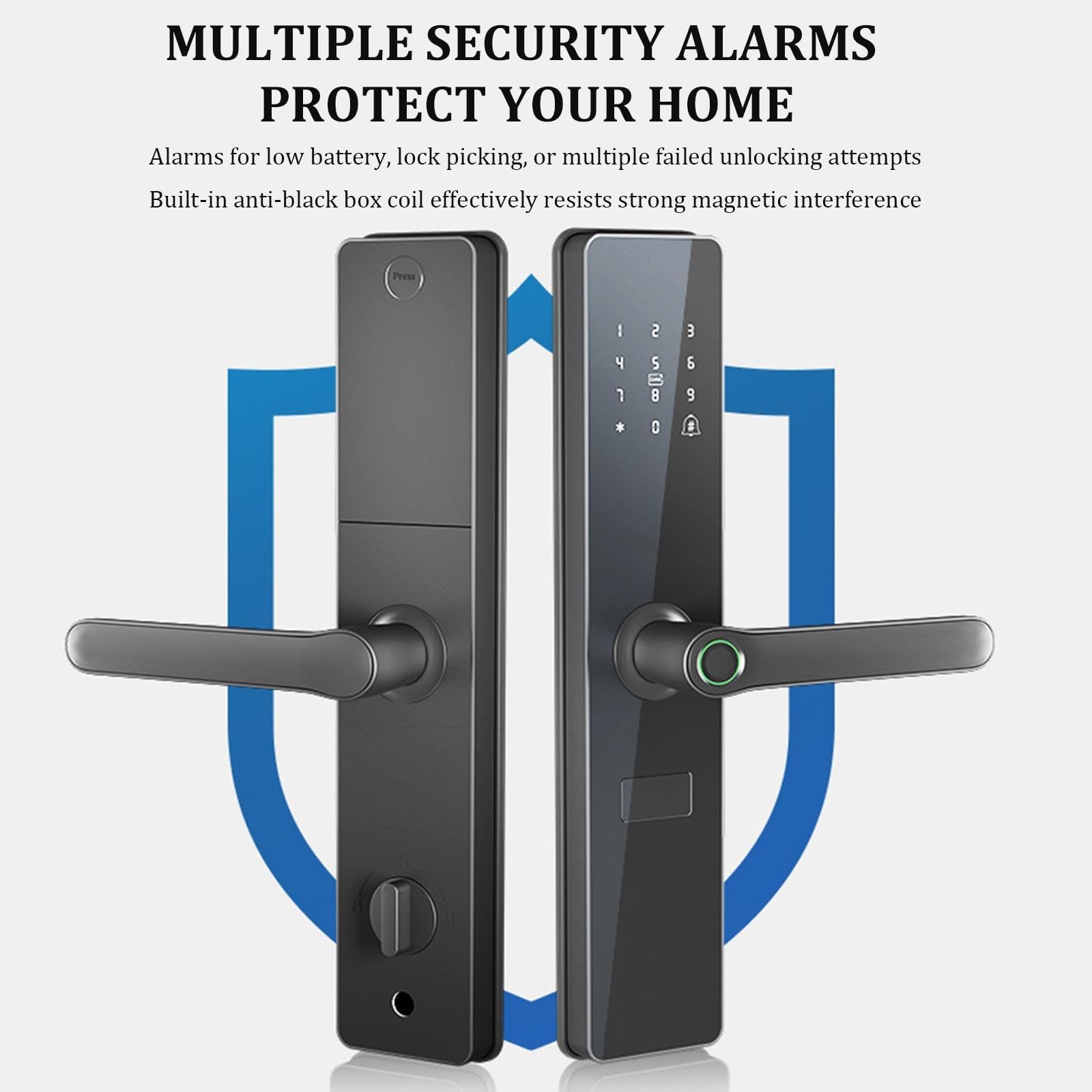 Serratura Per Porta D'ingresso Senza Chiave Con Maniglia, Controllo Tramite APP TTLock - Serratura Di Sicurezza Intelligente Con Impronta Digitale Per Porta D'ingresso, Facile Installazione