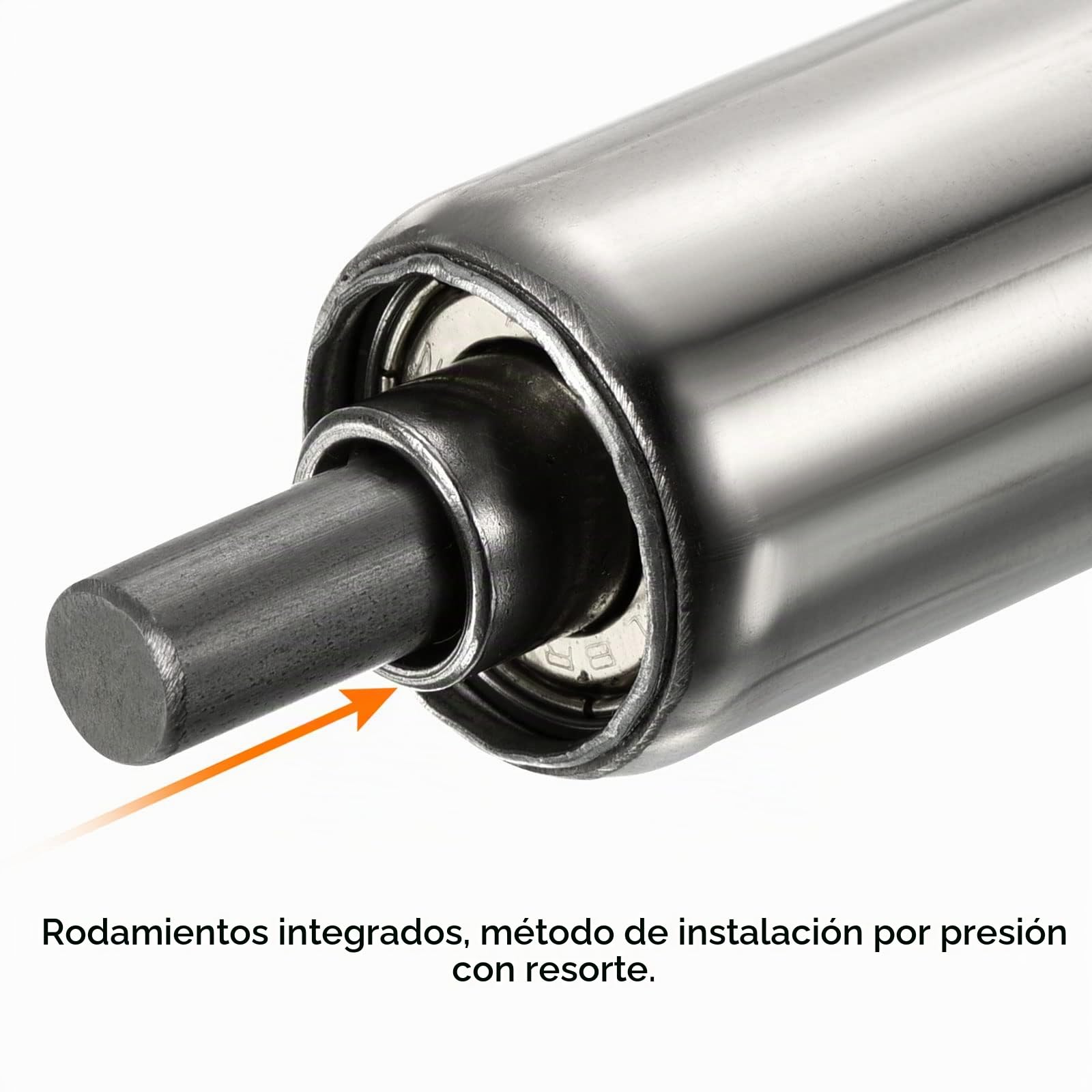 PATIKIL Transportador Rodillo 1" Diámetro 8" Longitud, 2 Paquete Inoxidable Acero Gravedad Transmisión Reemplazo Pieza Galvanizado Extremo, Plata