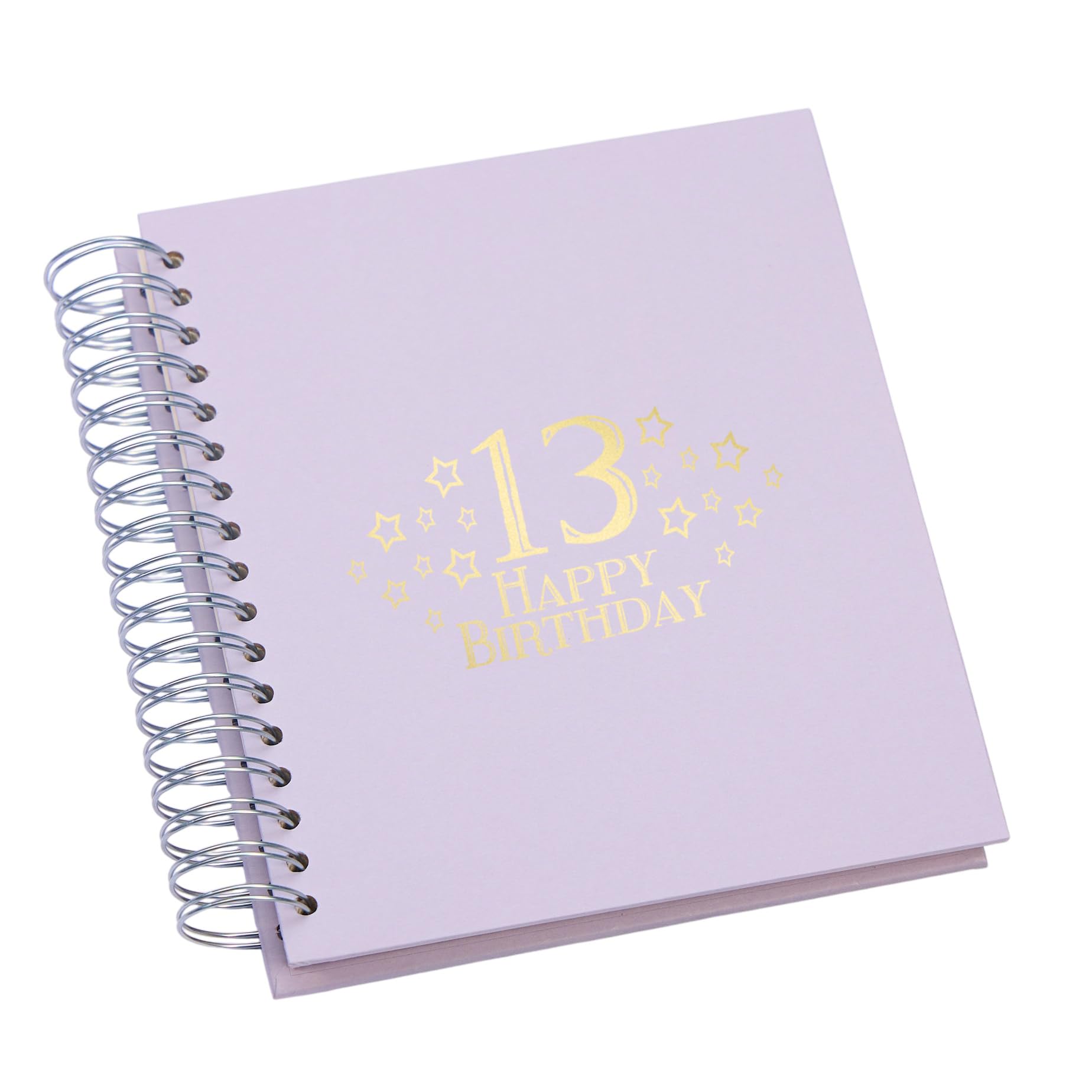 Large 10th Birthday Photo Album Memory Keepsake, Stars Design, Multiple Colour Options, Fits 6x4 or 5x7 Photos (Lilac, 4 x 6 Inch)