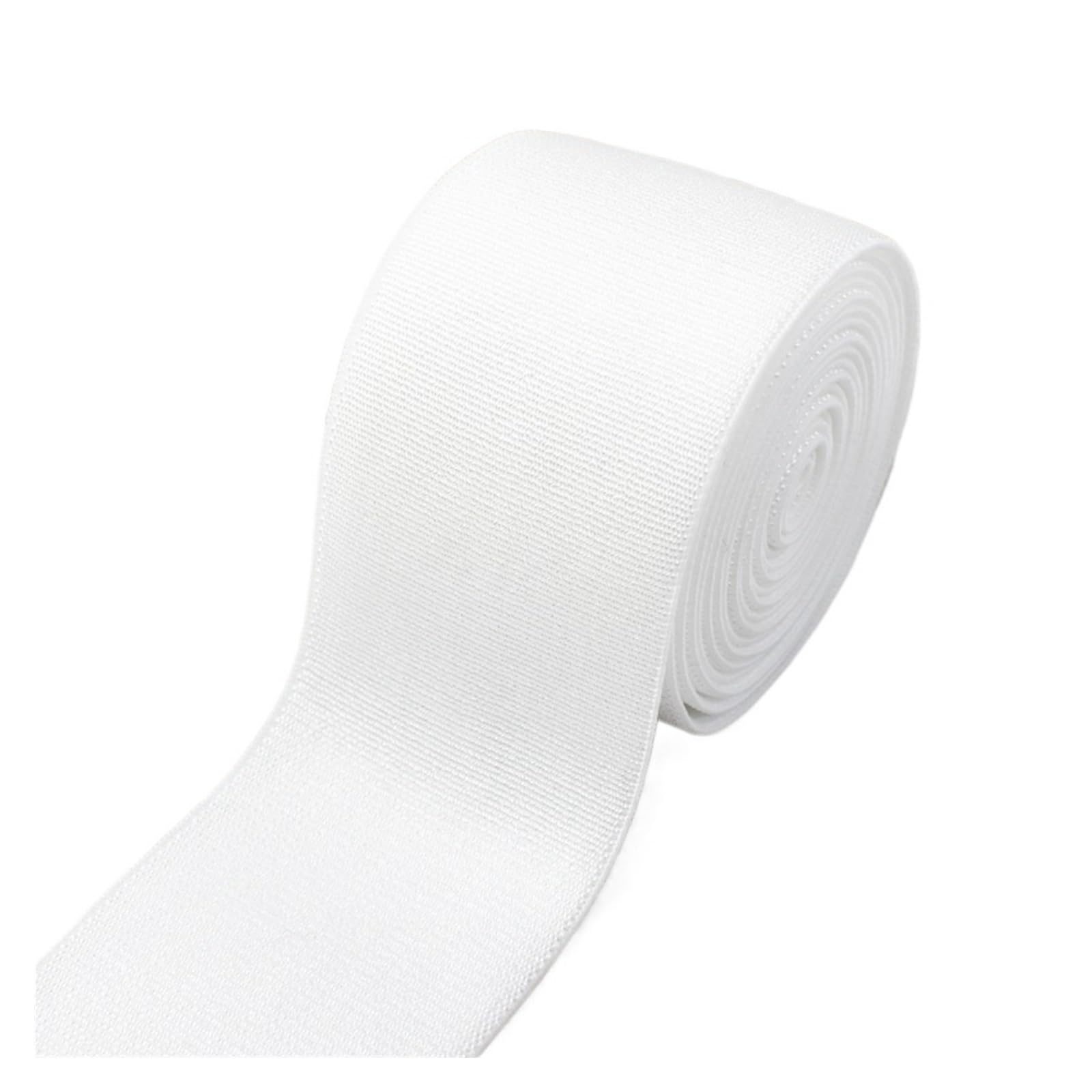 5/10M 10-50mm nylonowe opaski elastyczne pasek do bielizny rozciągliwa gumka do paska gumki wstążka DIY ubrania akcesoria do szycia(biały,10Meters,40mm)