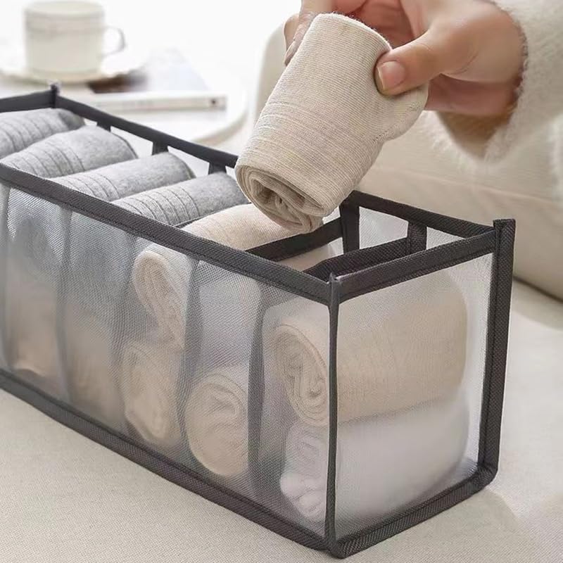 Miniatura 4 de Organizador de armario, 11 compartimentos, organizador de cajones de calcetines, bolsa de ropa para almacenamiento organizado de brasieres, ropa