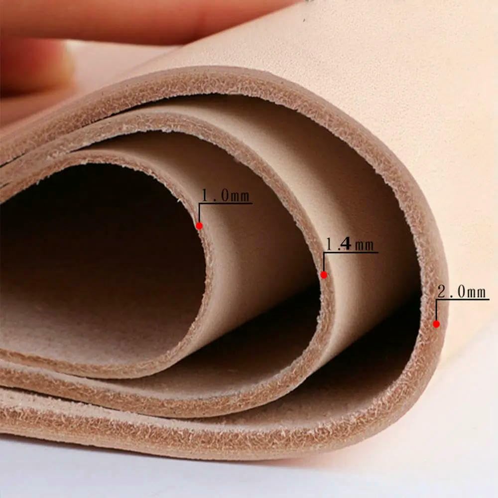 Skórzane arkusze, Skóra bydlęca garbowana roślinnie, pełnoziarnista, różne rozmiary, grubość 1,0-2,0 mm(Thick 1.0 Mm,22x32cm)