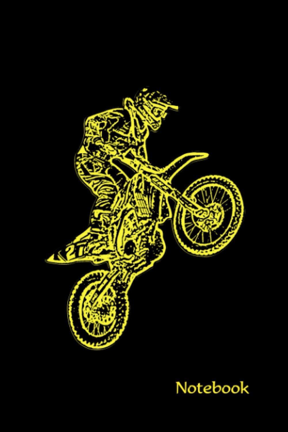Notebook motocross - daybook, diary, notepad, jotter, pocketbook with motocross driver design: Notebook with 120 pages, lined – Motocross accessory, motocross merch, motocross gift