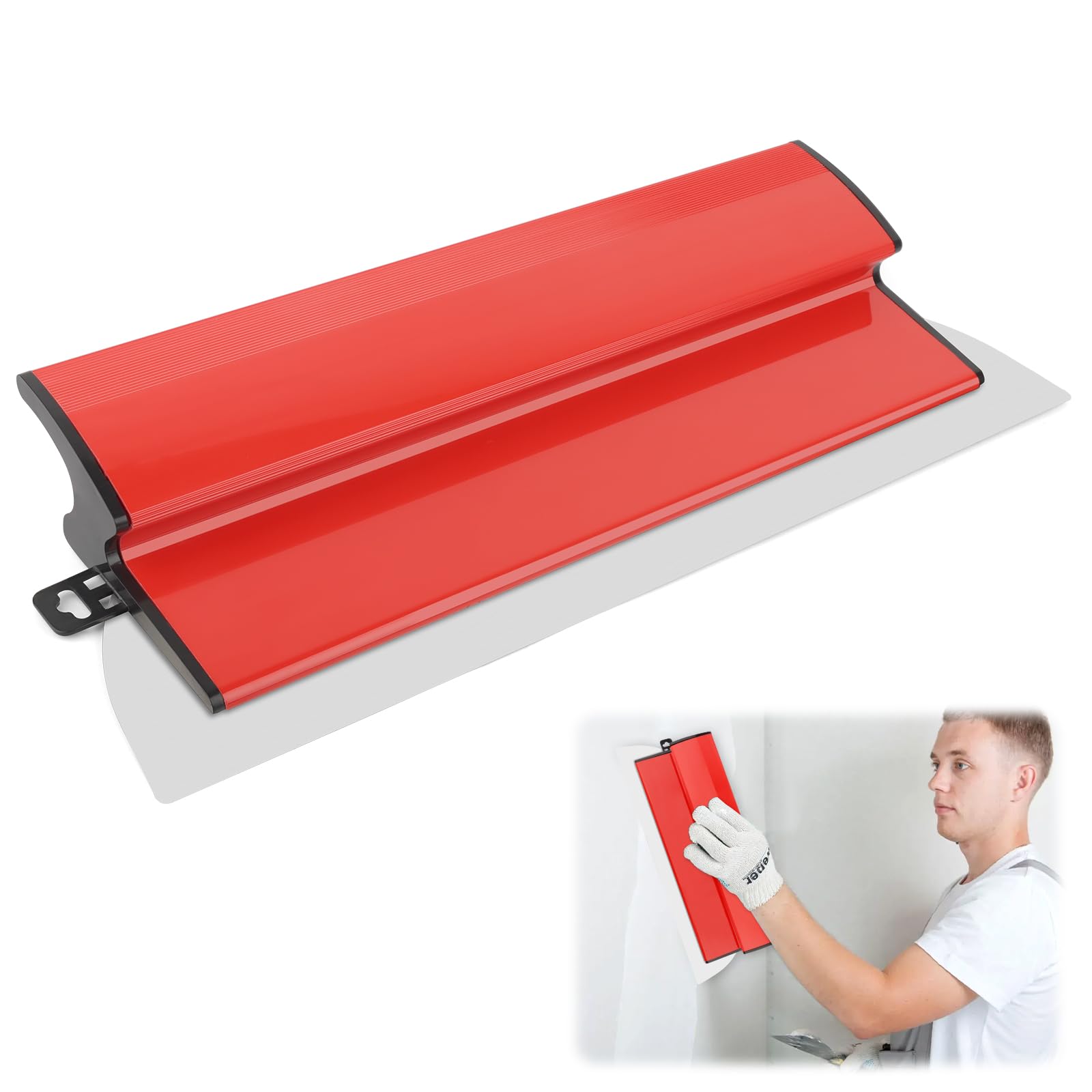 Emplastecer Spatula, 40 cm Flat for Wall Smoothing, Stainless Steel, Plastering Tools for Walls and Ceiling, Plasterboard Spatula 0.3 mm Thickness