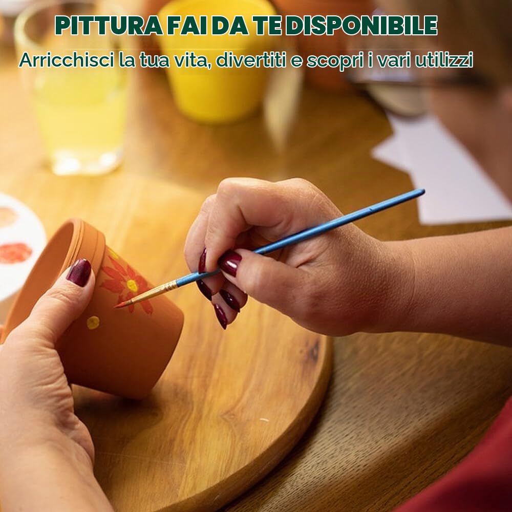 Vasetti Terracotta Piccoli, 6 Pezzi 10cm Vaso Terracotta, Vasi in Terracotta con Foro di Drenaggio, Vasi Terracotta per la Coltivazione di Piante, Decorazione Interna ed Esterna
