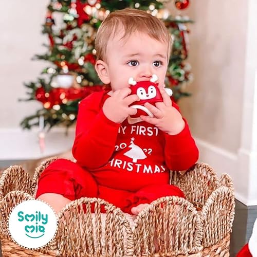 Miniatura 5 de Smily Mia - Juego de regalo de Navidad 2 en 1 para bebés de 0 a 12 meses, manoplas de dentición para bebés, caja de regalo de Navidad para bebés