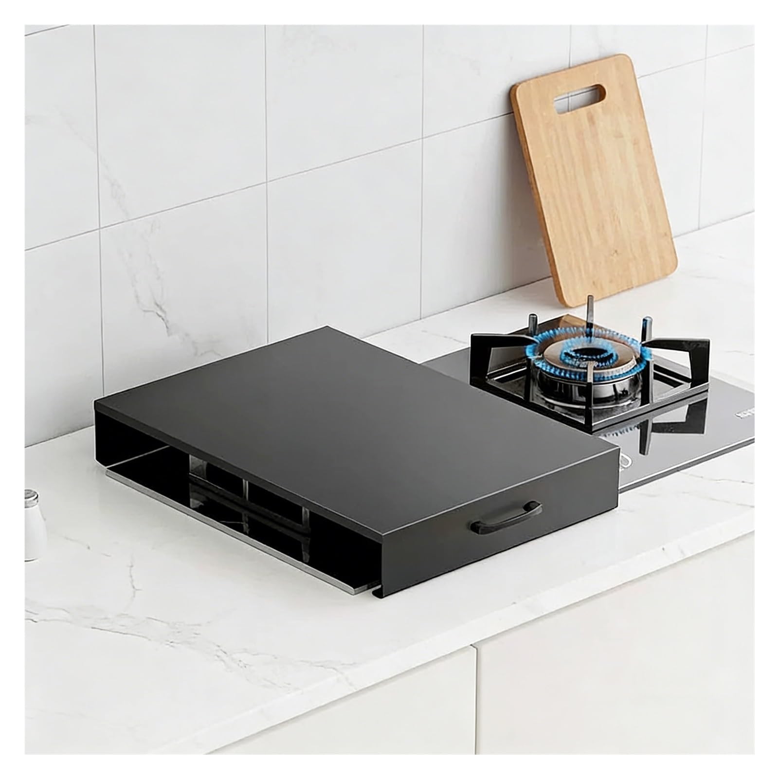 Cubierta para estufas eléctrica ampliación del espacio de la cocina ampliación del espacio de la cocina tapa encimera gas placa fogones y cocinas amplias(Black,35x48x9cm(14x19x4in))
