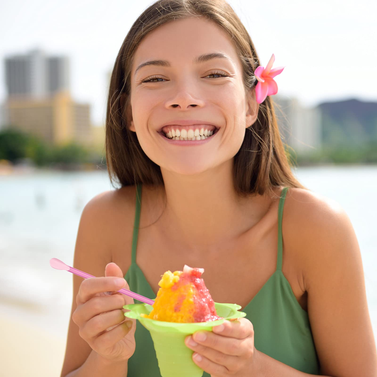 Snow Cone Cups Flower Shaped Shaved Ice 8 OZ Plastic BOWL ICE - View #8