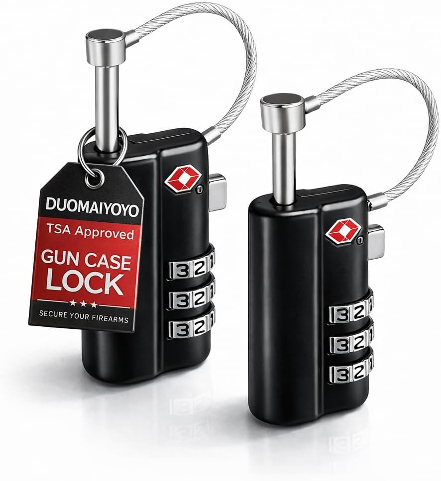 Professional Gun Case Lock TSA Approved Gun Case Lock,with Durable & Cut Resistant Alloy Steel Shank Gun Lock,TSA Gun Safe Lock for Travel Case or Child Safe (4 Pack)