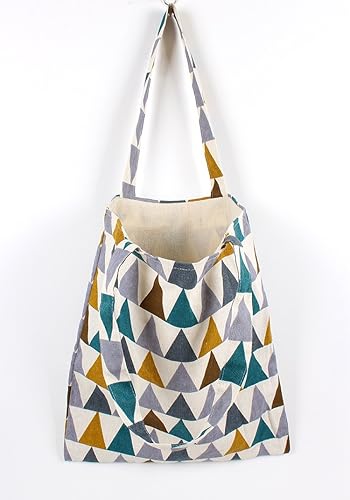 Miniatura 8 de Chezi Bolso de compras plegable reutilizable de la lona de la impresión del triángulo de las mujeres