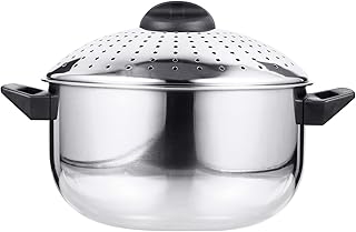 YARNOW Di Spaghetti di Pasta Noodle Pentola con Coperchio Filtro a Prova di Calore Maniglie Pentole Lato Beccucci Induzione Pan Cucina Induzione Pentole Argento