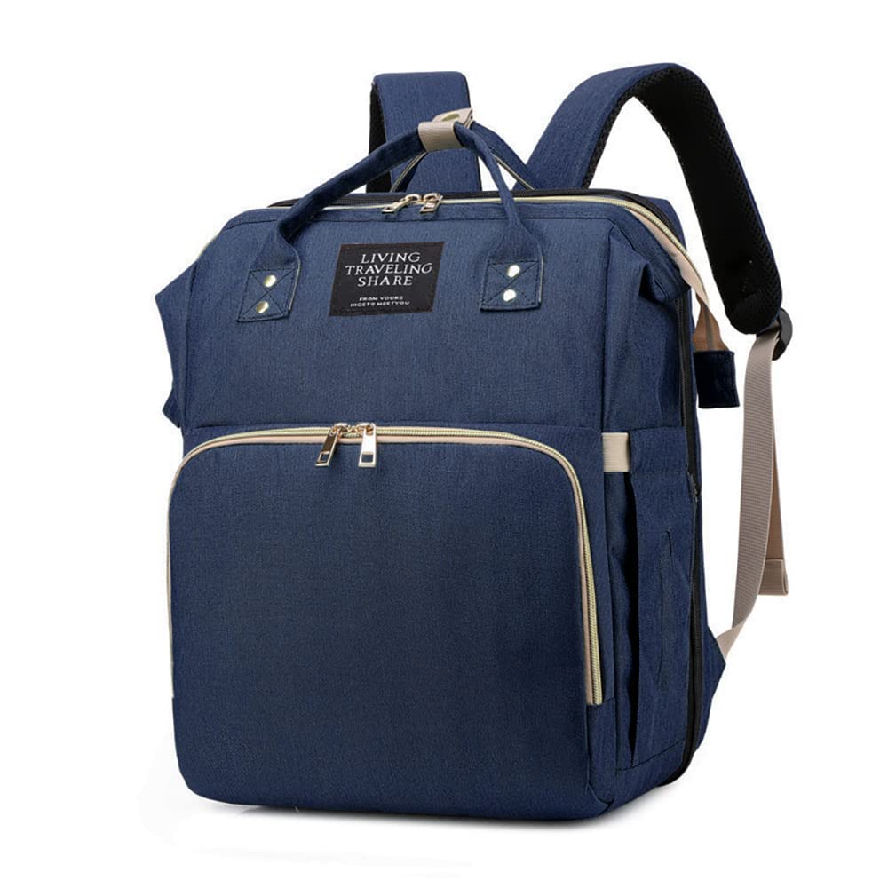 Baby Diaper Bag Portable Mummy Bag Large Multifunction Nappy Backpack with Bottle Pockets and Foldable Changing Pad Bed for Newborn Baby Mom/Dad Travel Bag