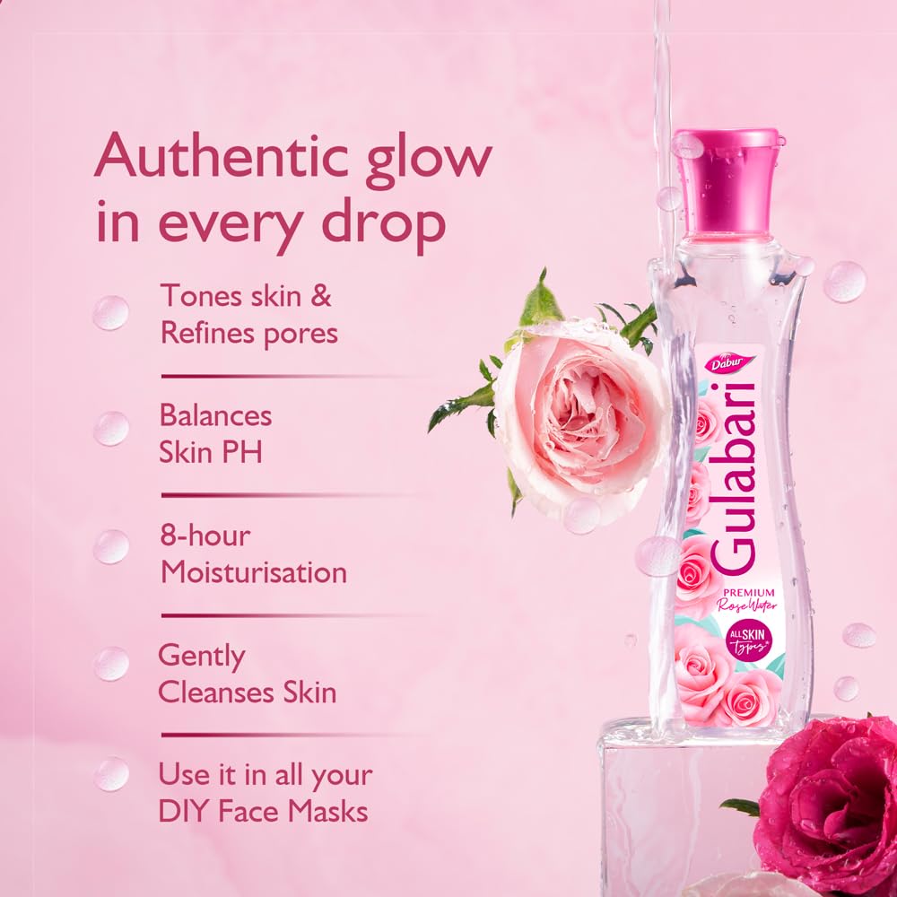 Dabur Gulabari Rose Water - Natural Toner -6