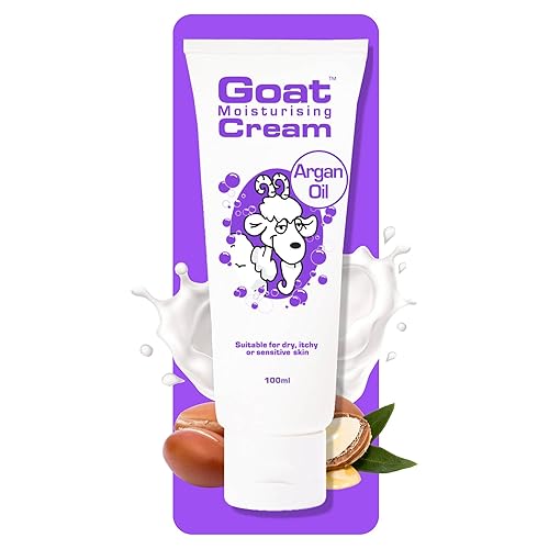 Goat Crema Hidratante de Leche con Aceite de Argán100ml, Adecuado para pieles secas con picazón o sensibles, Hecho en Australia