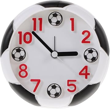 Creative Football Shape Bedside Alarm Clock for Students White Plastic