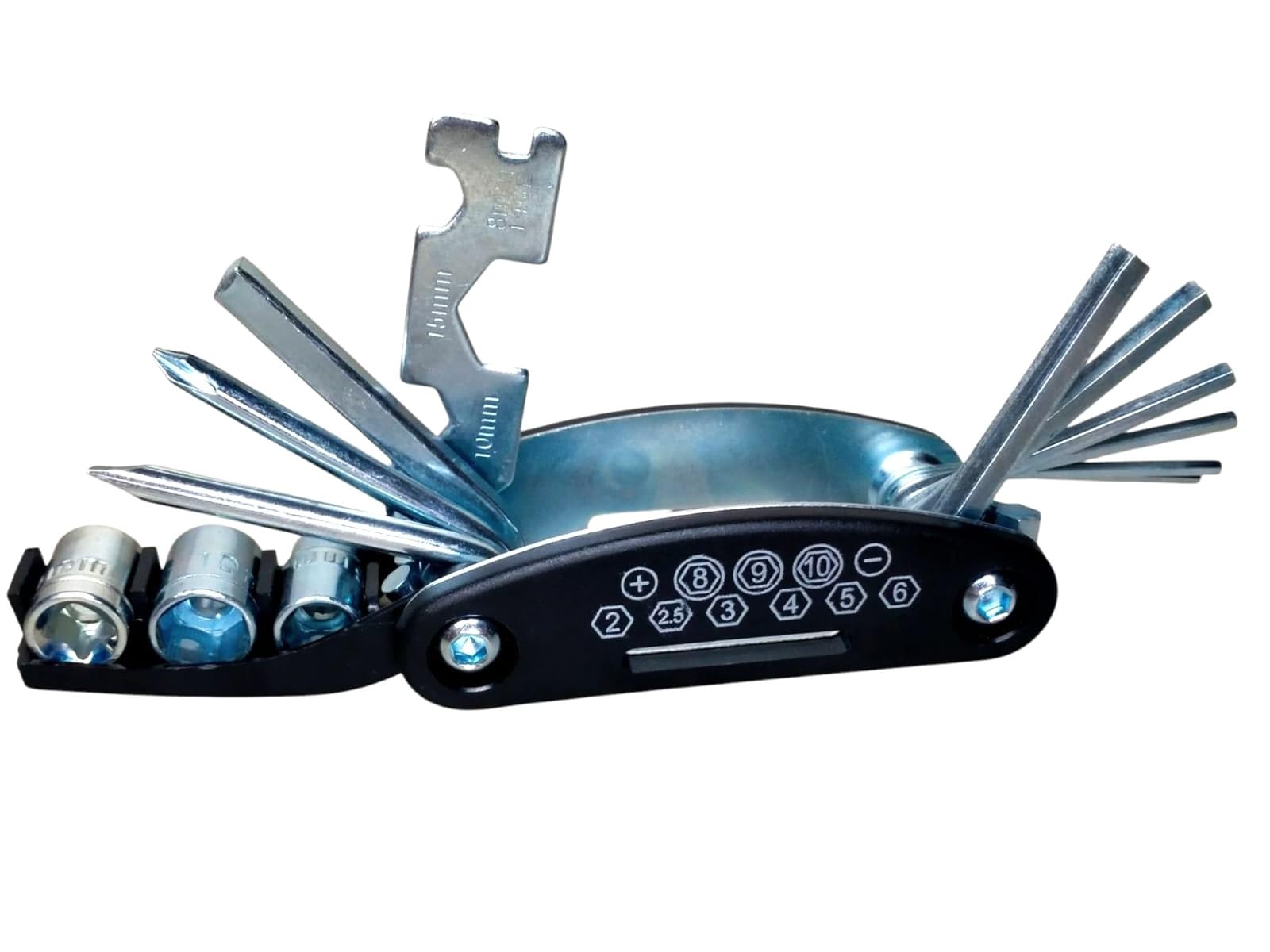 16-in-1 Bicycle Repair Tool Kit | Compact Foldable Cycle Toolkit for Men | Allen Key, Spoke Wrench, Screwdrivers, Sockets | MTB & Road Bike Accessories Set-picture-27