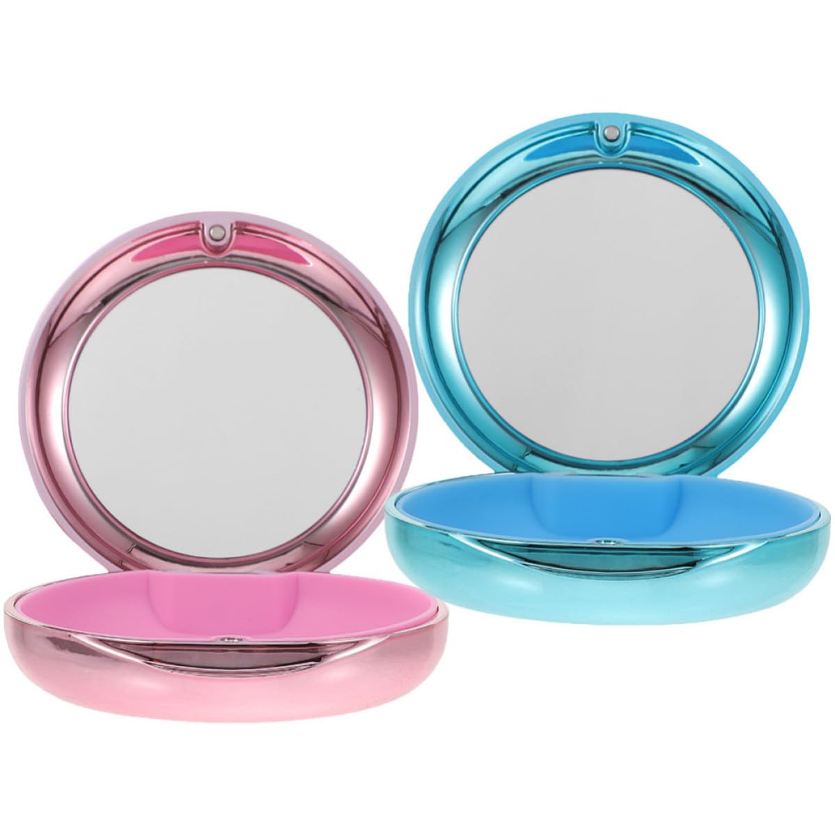 2pcs Retainer Case with Mirror Portable Denture Box for Indoor Camping