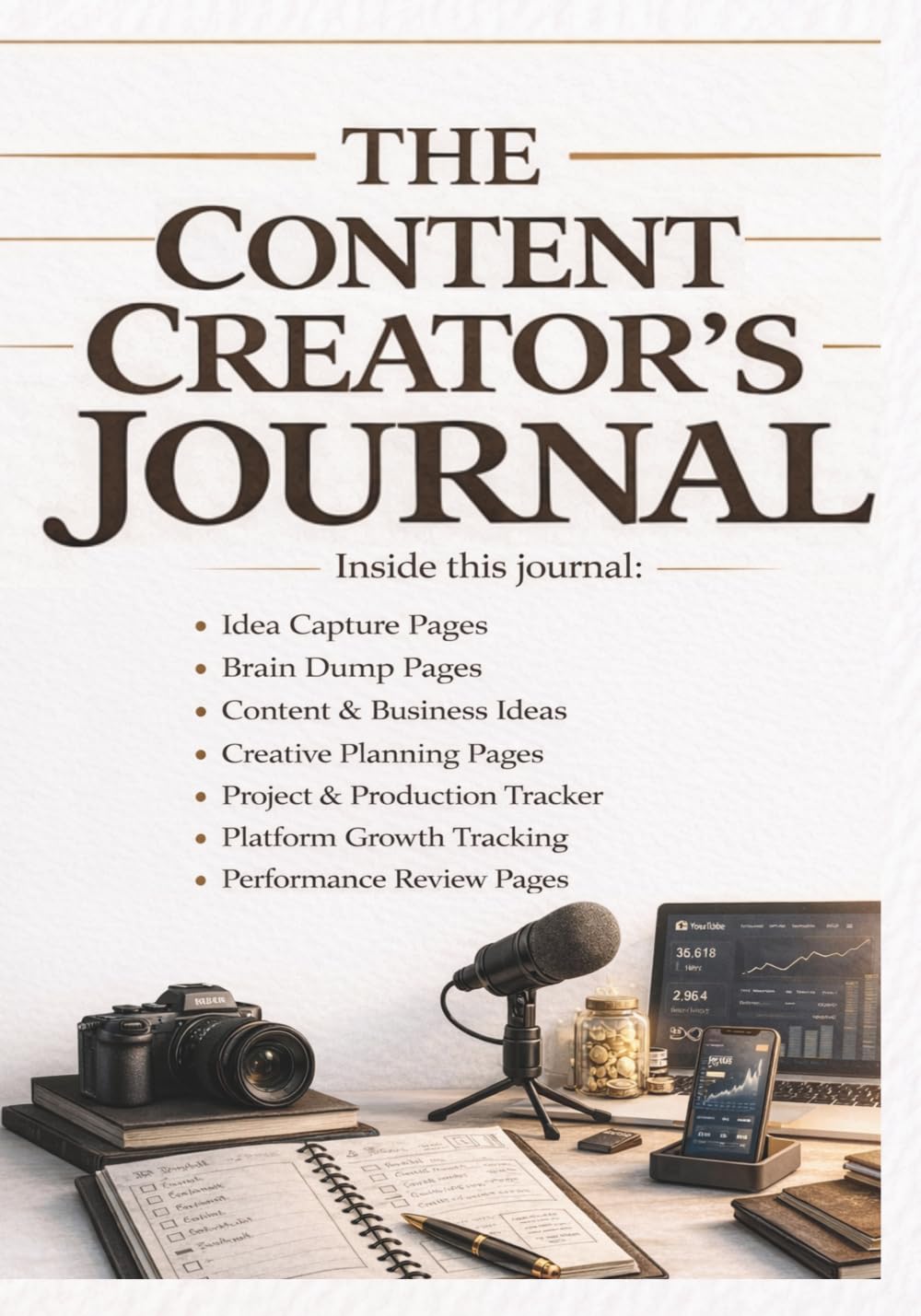 THE CONTENT CREATORS JOURNAL: A Brain Dump and Idea Capture Notebook for Busy Minds, Entrepreneurs and Creators