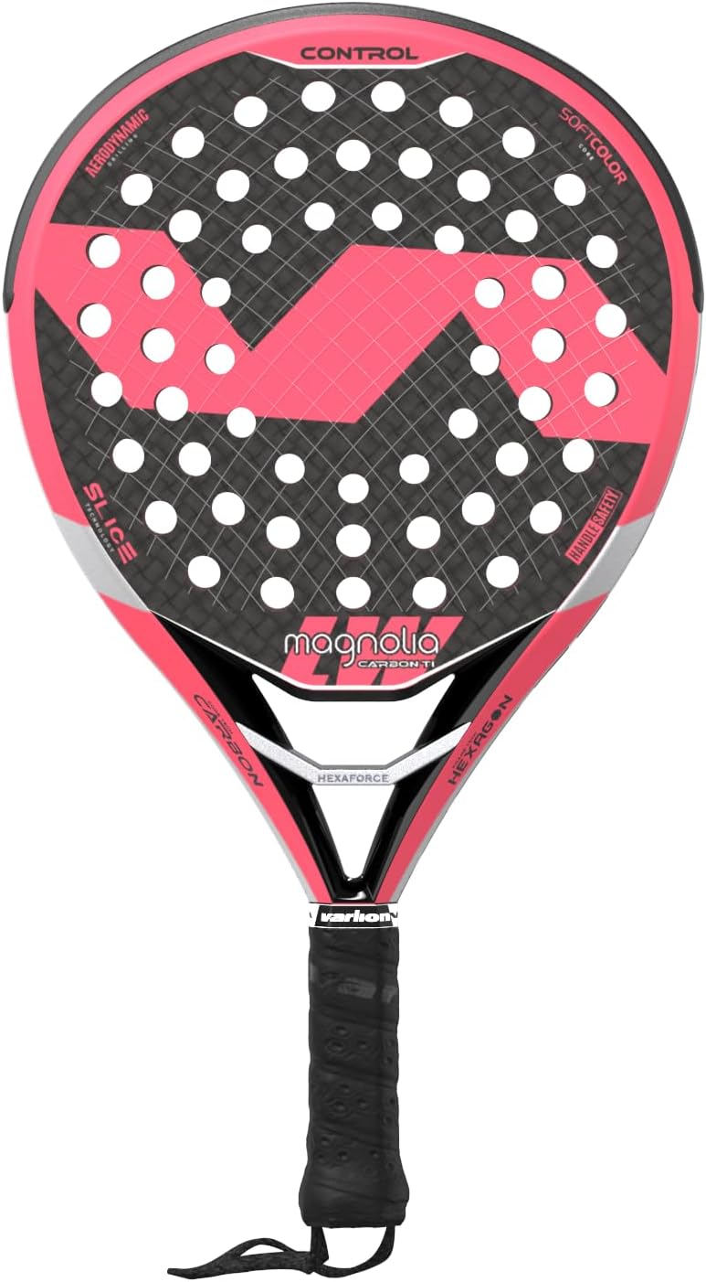 Padel Racket LW Carbon Ti Magnolia, Round Shape for Advanced Control with Summum Technology & Softcolor EVA Core