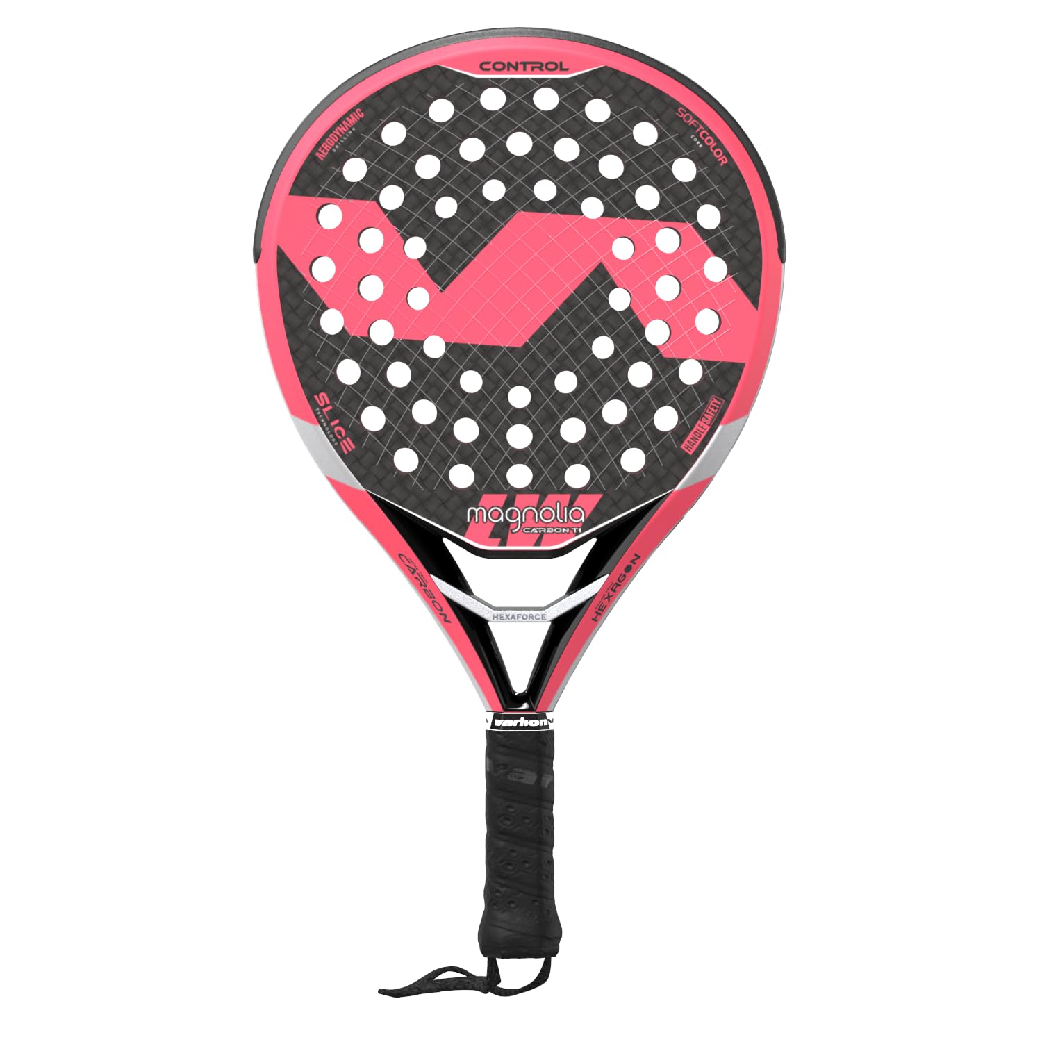 Varlion Padel Racket LW Carbon Ti Magnolia, Round Shape for Advanced Control with Summum Technology & Softcolor EVA Core