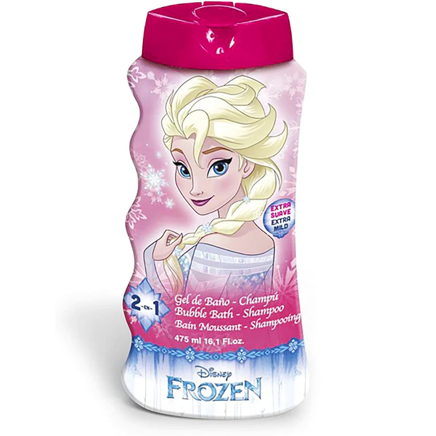 Disney Frozen Kids 2-in-1 Bubble Bath & Shampoo - Gentle, Paraben-Free Bath & Hair Wash with Vitamin E & A, pH Balanced for Sensitive Skin - Lightly Scented, Safe for Children Aged 3+, 475ml