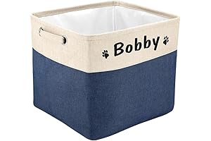 Custom Pet Toy Storage Box Jute Dog Cat Storage Container Foldable Storage...
