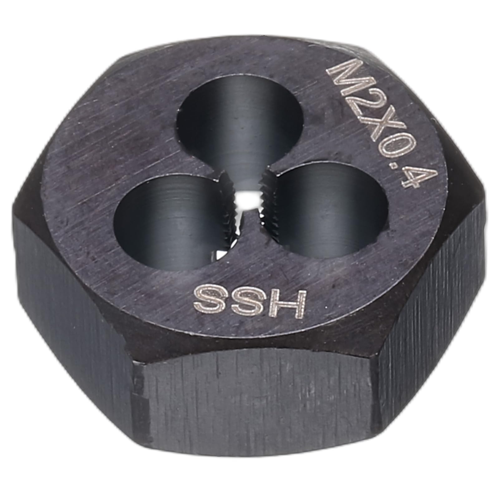 sourcing map Hex Threading Die M2 x 0.4 Metric Thread Right Hand High Speed Steel Rethreading Fixed Die Screw Cutting Tapping Repair Tool