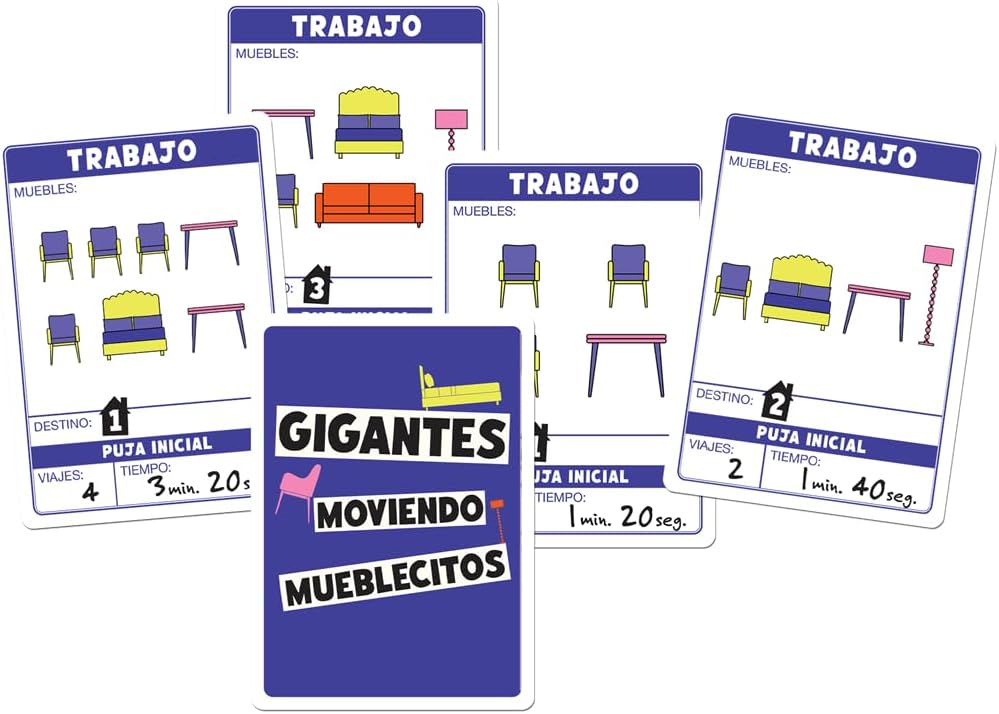 Exploding Kittens Giants Moving Furniture, Board Game, From 7 Years, From 3 Players, 10 Minutes Per Game, Spanish