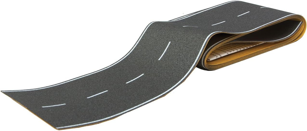 Walthers SceneMaster Flexible Self-Adhesive Paved Roadway-Vintage Highway (White Dashed Centerline, White Solid Edge Markings) 949-1250 HO Scale Model Railroad - Scenery Kit