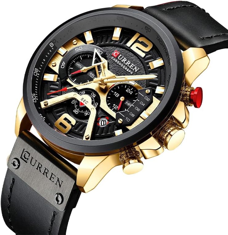 FANMIS Orologio da polso da uomo, elegante, con cronografo, impermeabile, in acciaio inox, analogico, al quarzo, Blu, 45 mm, Lo stile del FANMIS Mens Luxury Watch può essere dedotto come un orologio