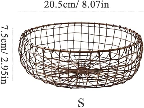 Miniatura 8 de Retro Iron Fruit Basket, Handcrafted Rustic Farmhouse Wire Fruit Bowls Vintage Style Countertop Basket Bread Snack Vegetable Storage Basket for
