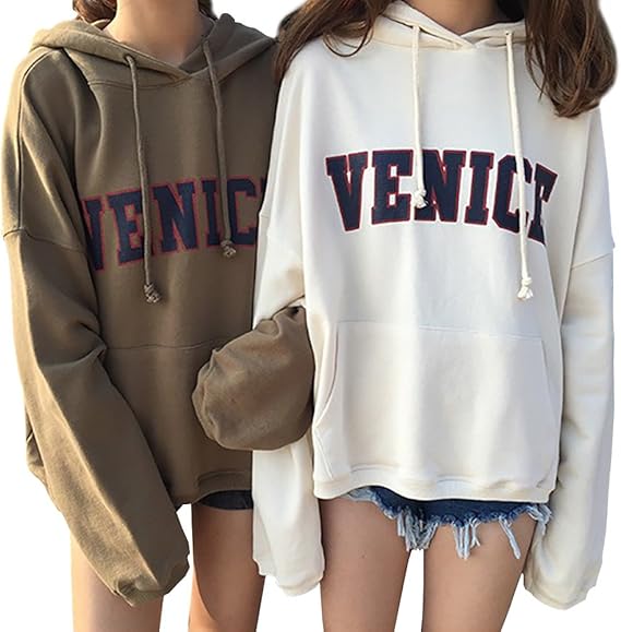 Amazon Venice パーカー ビッグ シルエット アメカジ レディース 長袖 0180 カーキベージュ トレーナー パーカー 通販