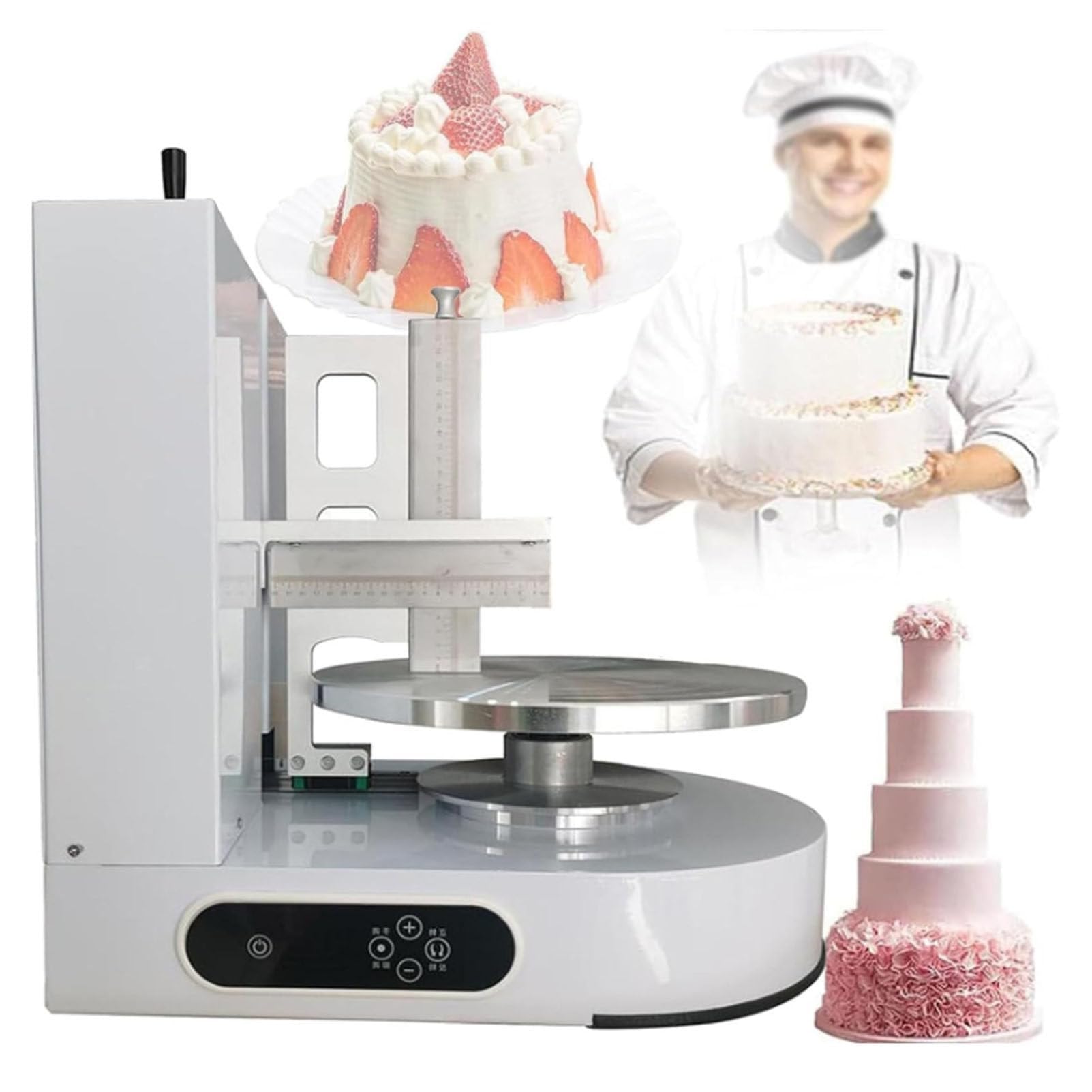 Maschine for Dekorieren Von Geburtstagskuchen, Überzugsmaschine for Kuchencreme, Überzugsfüllmaschine for Kuchen, Brotcreme, Marmeladenverteiler, Backwerkzeuge for 4-12-Zoll-Kuchen(White)