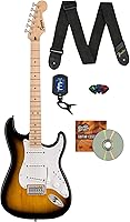 Vista 32 de Fender Squier Sonic Stratocaster - Paquete ultravioleta con amplificador, sintonizador, correa, cable, púas y DVD de guitarra Austin Bazaar