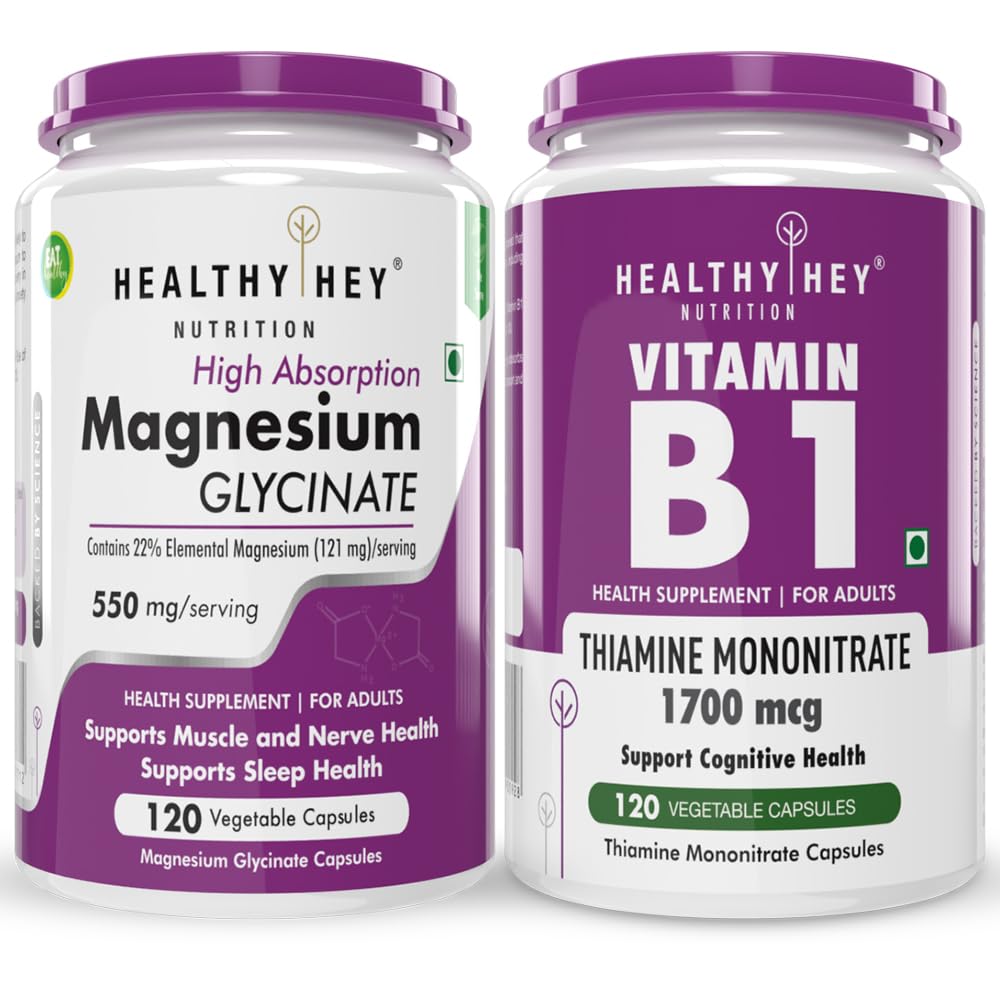 HealthyHey Nutrition Magnesium Glycinate 120 Capsules & Vitamin B1 120 Capsules-picture-19