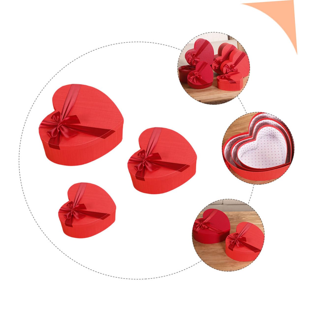 Toyvian Rote Herzform Geschenkbox 3 Stück Dekorative Aufbewahrungsbox aus Papier für Valentinstag Hochzeit Geburtstag und Muttertag