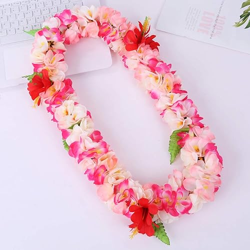Miniatura 4 de WAYTOSUC 1 collar hawaiano de Leis de flores tropicales para niños y adultos, decoración hawaiana de Luau, playa, boda, cumpleaños, graduación,