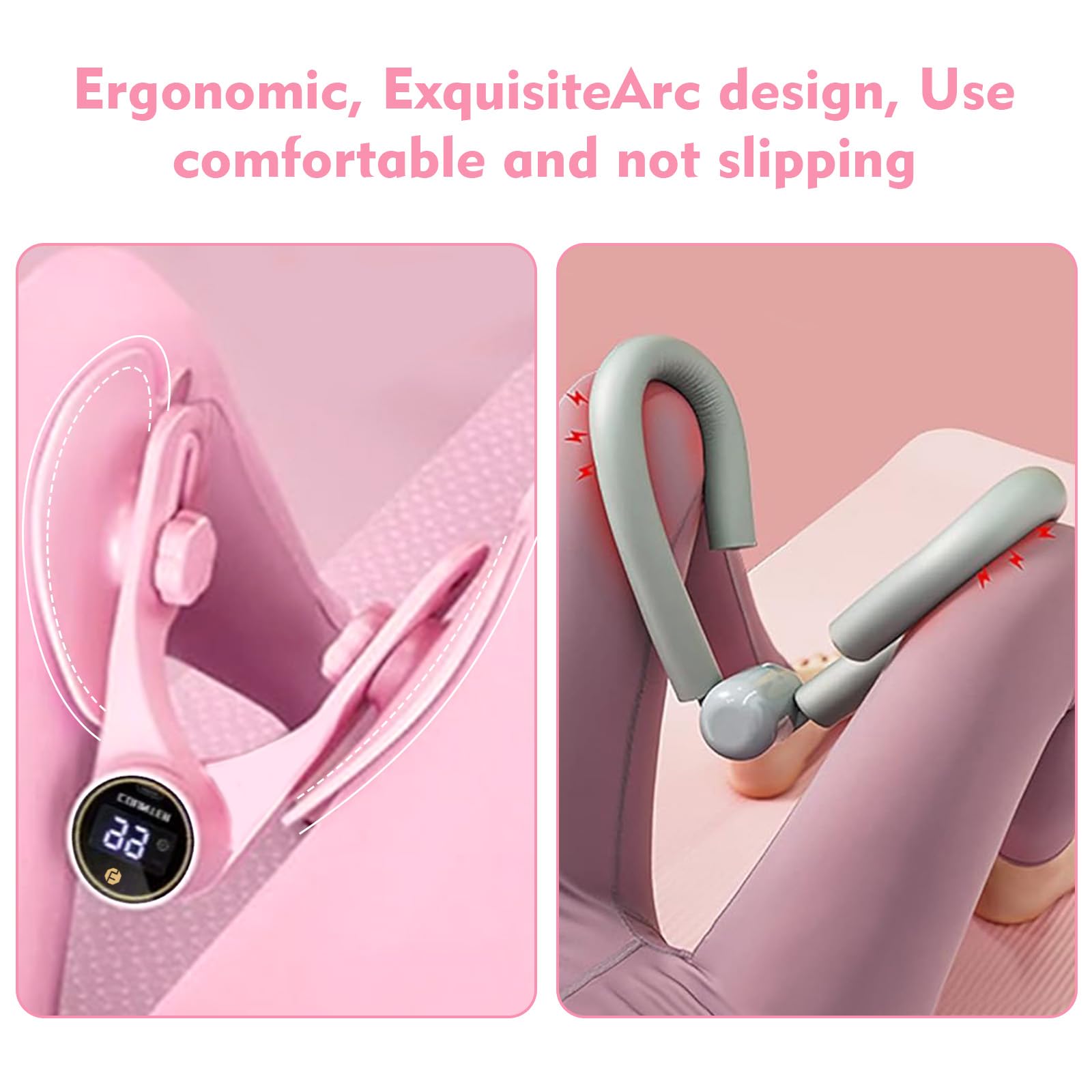 Rafforzatore per pavimento pelvico da donna con rotazione a 360 gradi, riparazione muscolare per cosce, display display per allenamento del tonico della coscia, tonificante interno coscia e pavimento