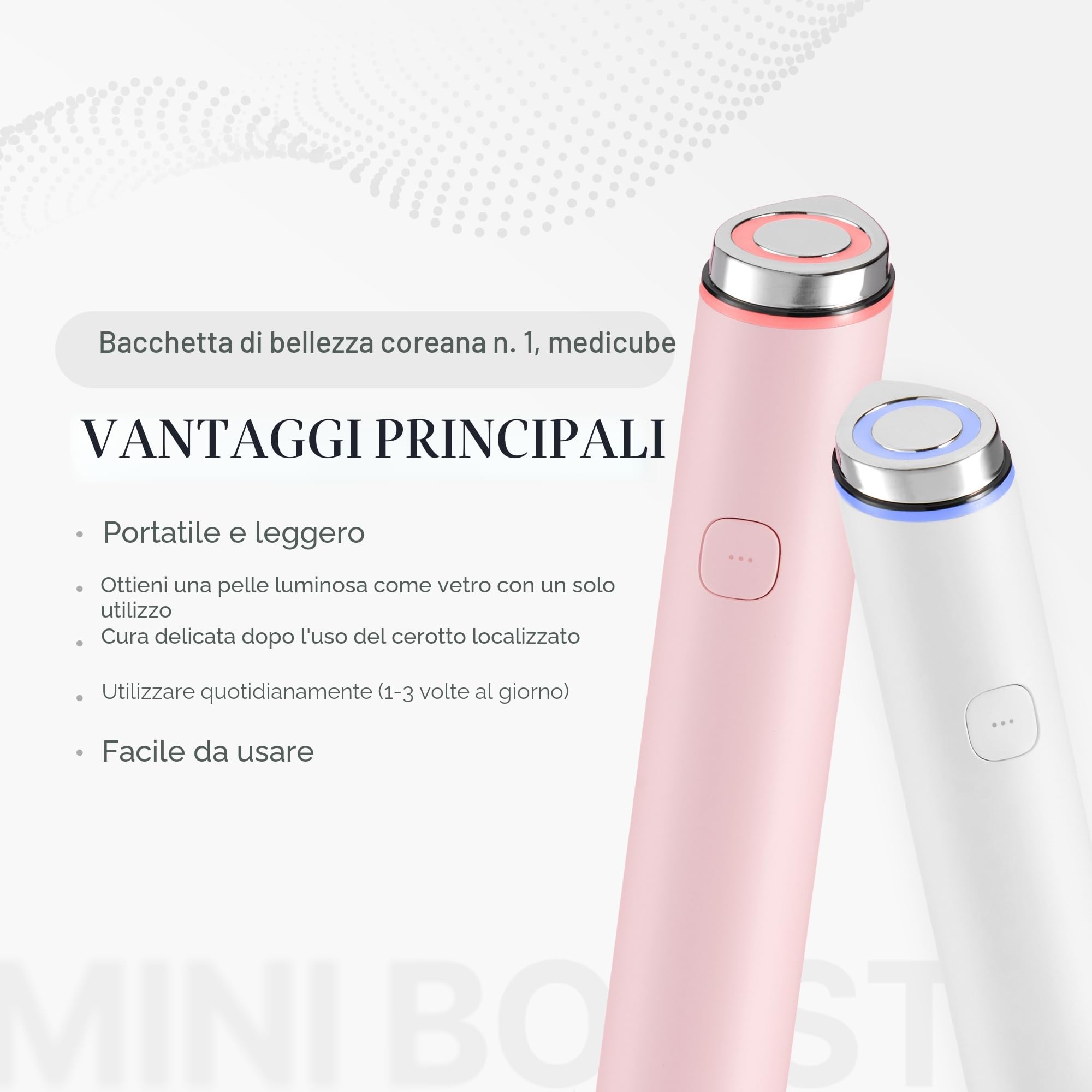 medicube Booster Pro Mini White | Home - Strumento per la cura del viso - Booster Glow per la pelle di vetro, stimola l'assorbimento della cura della pelle, cura della pelle coreana