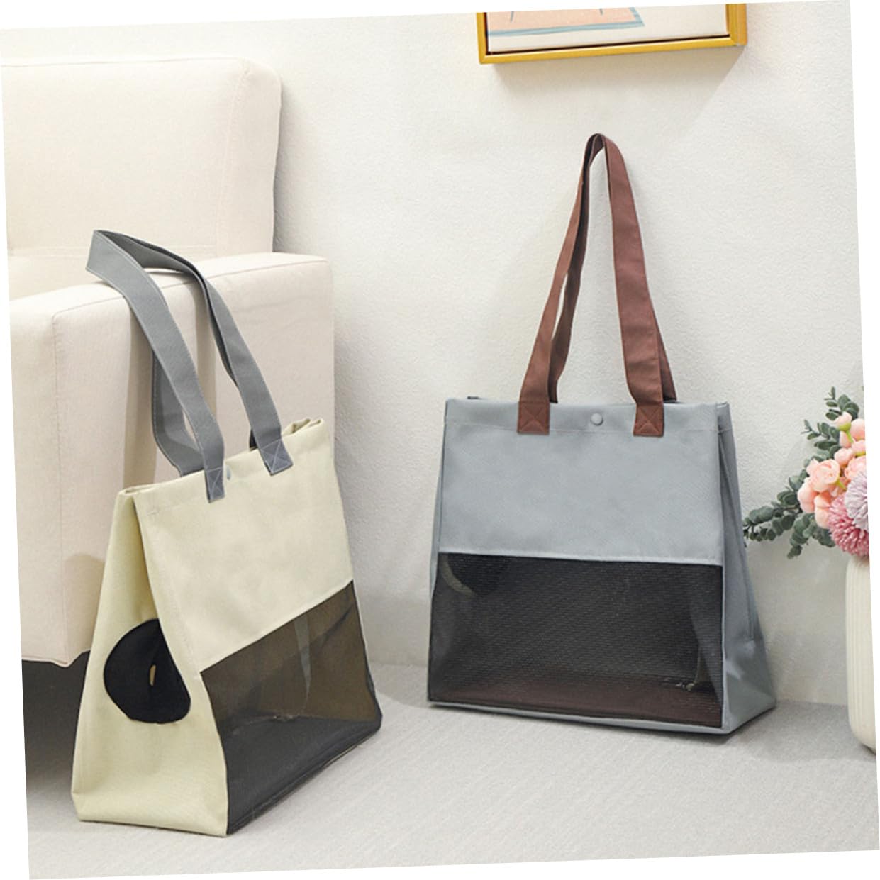 Mochila Transportadora para Gatos Ventana y Correa Ajustable