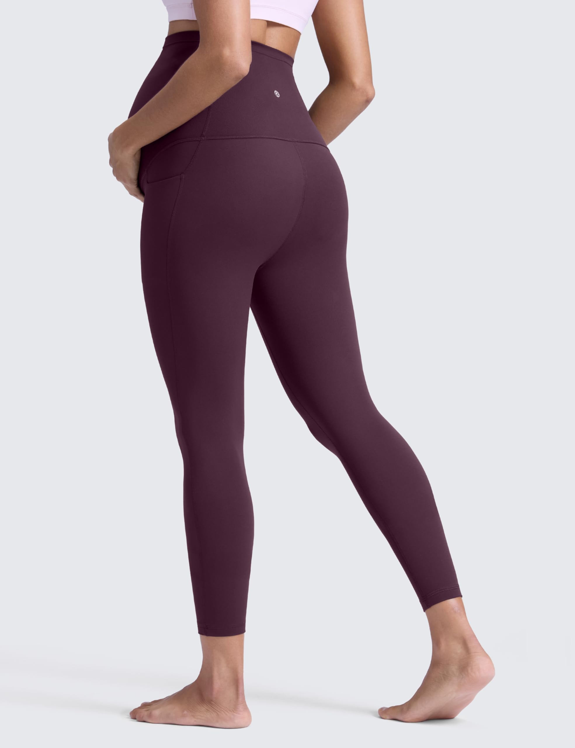 CRZ YOGA Femmes Butterluxe Maternité Leggings 63cm - Entraînement Yoga Grossesse Pantalons Poches