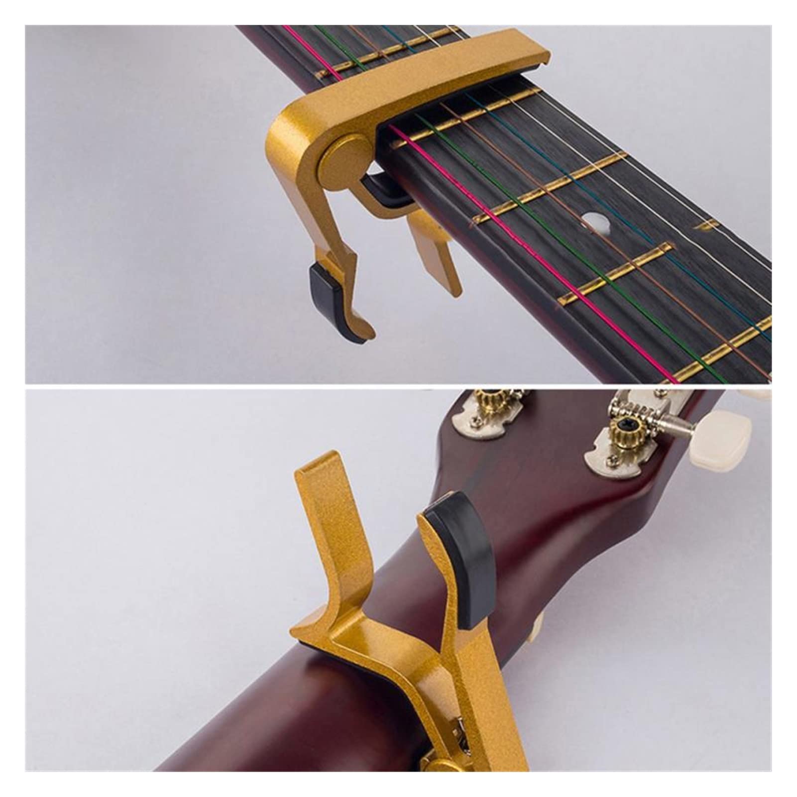 Guitar Capo Trigger Clamps do akustycznych elektrycznych gitar klasycznych akcesoria Crete Metal Capo części do gitary Instrument strunowy, gitara Capo (kolor: czarny) (żółty)