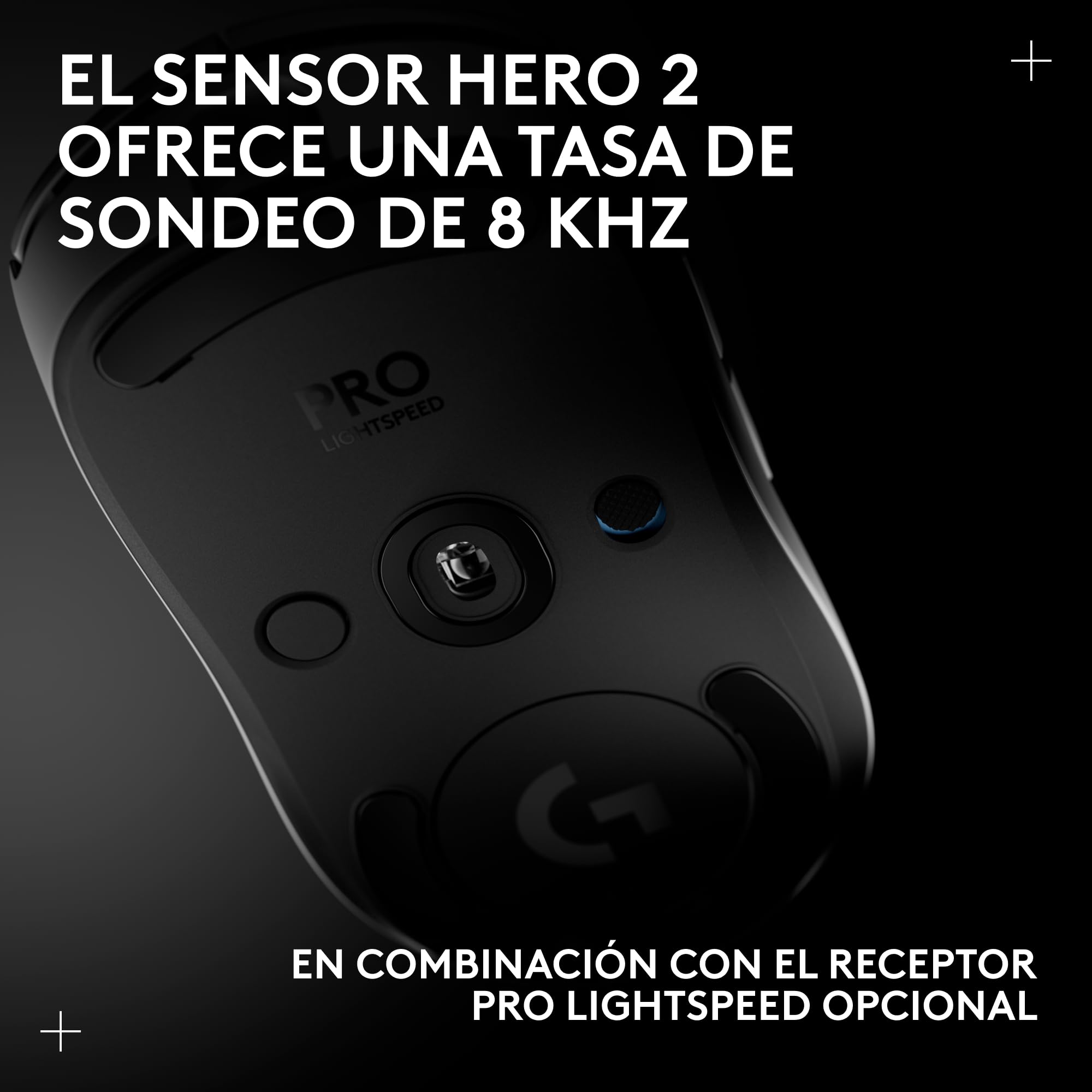 Ratón Gaming inalámbrico Pro 2 Lightspeed, hasta 4 Botones Laterales magnéticos Personalizables y conmutables, Carga USB-C, Sensor 32k dpi para para PC/Mac.