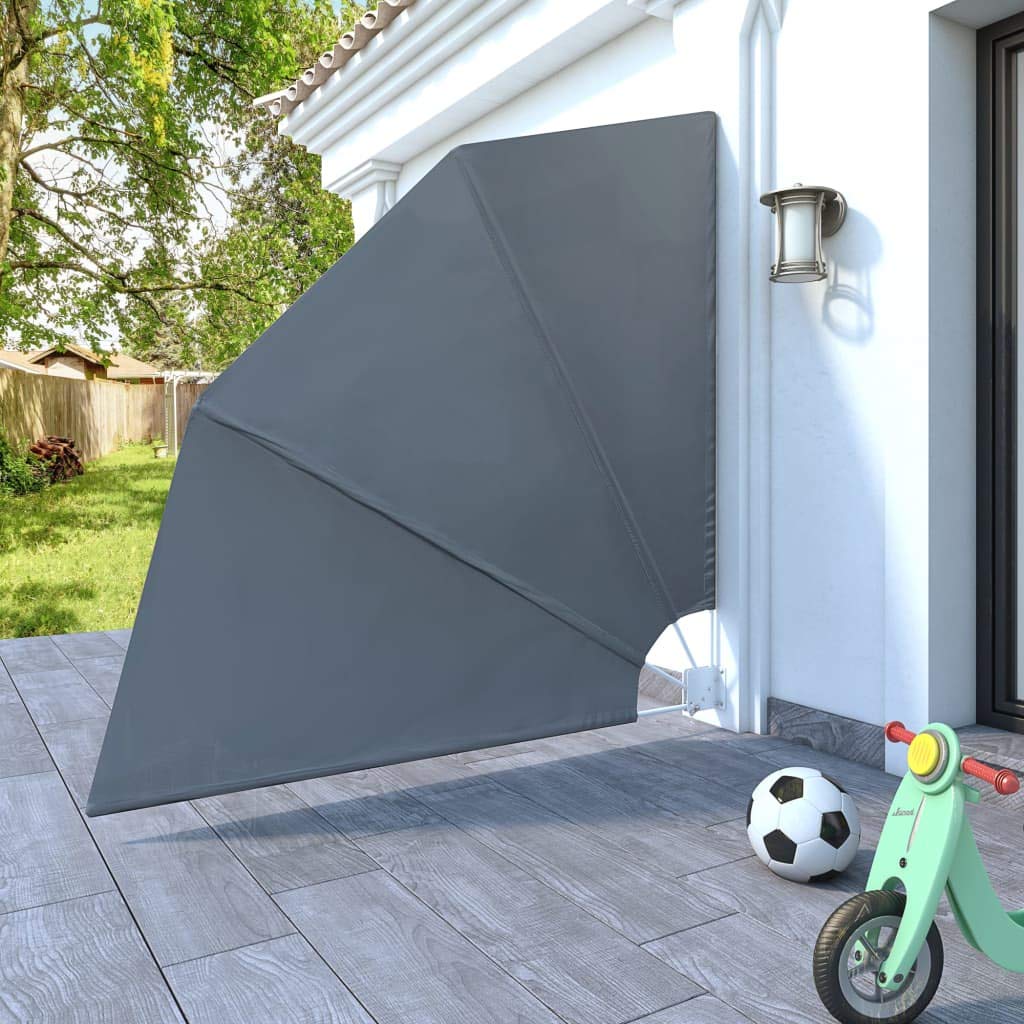 yorten Wandklappschirm Markise Faltbar Grau UV-Schutz Windschutz Sichtschutz 210 x 210 cm (L x W) für Veranda Balkon