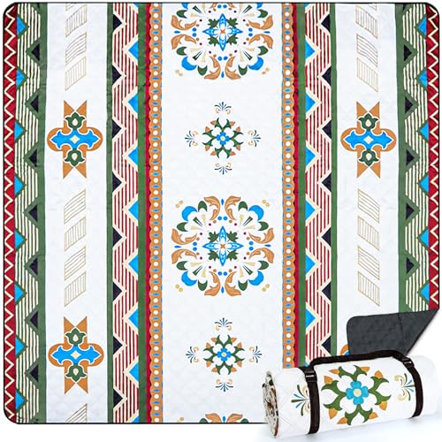TOSUTO Coperta Picnic Impermeabile(200×200 cm),Coperta da Picnic Impermeabile con Borsa Portaoggetti,XXL,Copertas da Spiaggia,Telo Picnics Grande per Campeggio,Picnics,Spiaggia,Prato