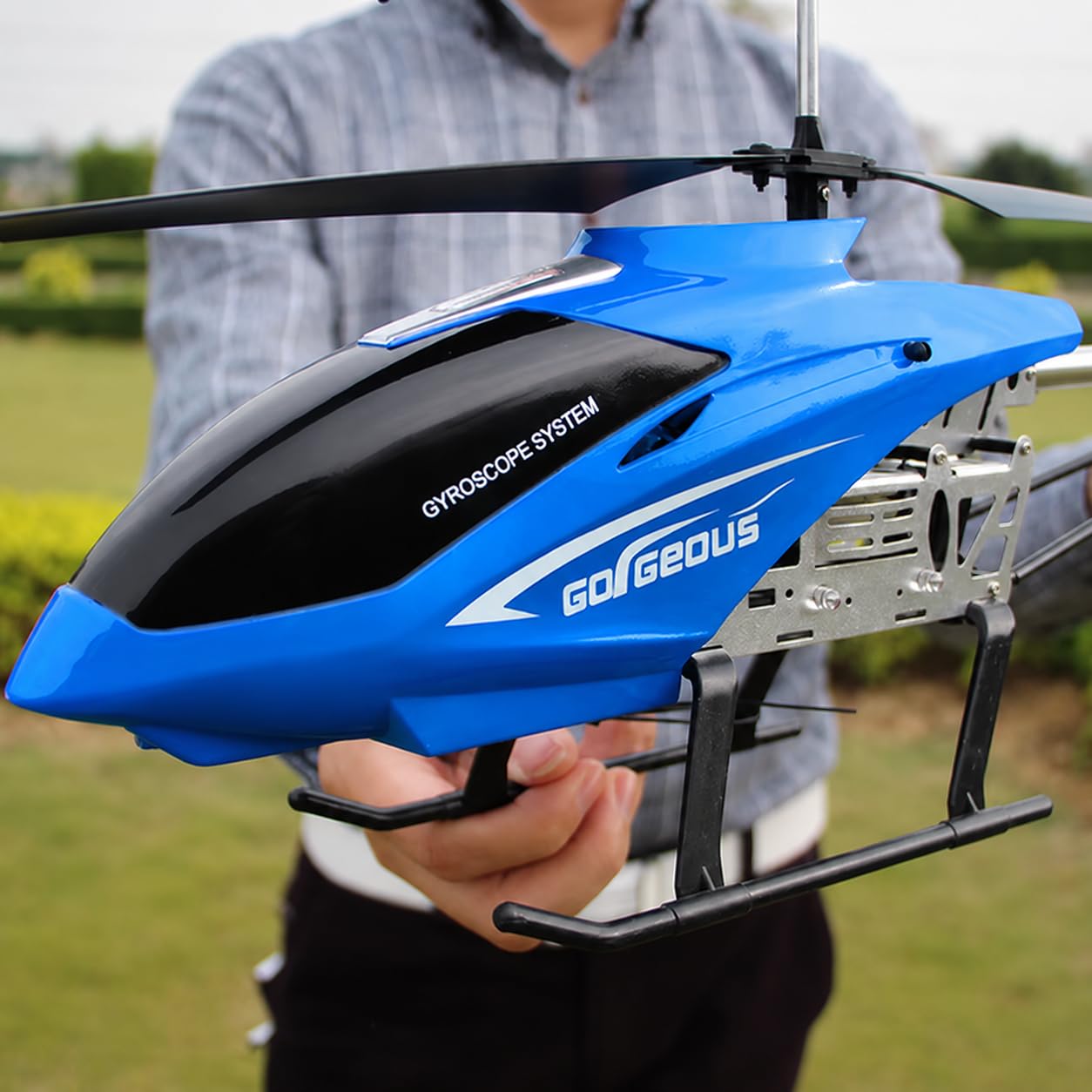 Elicottero Radiocomandato XXL 70 cm AiJH Blu 2.4GHz – Elicottero RC con Giroscopio 6 Assi