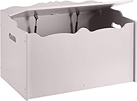 Vista 2 de Yaxa Basics Caja de juguetes para niños, baúl organizador de madera, gris, 30 x 18 x 19 pulgadas