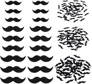 FINGERINSPIRE 300PCS Felt Mustaches for Dolls 3 Sizes Crochet Beard Supplies Classic Black Mustaches Applique Patches for Plush Dolls Making Decorative Felt Embellishment for DIY Crafts Project
